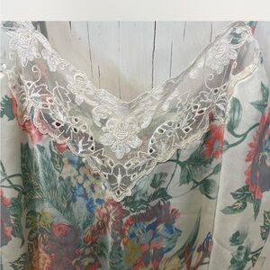 VTG Victoria's Secret Floral Lace Dress GoldLabel